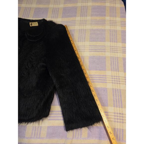 1940s Bearskin Chubby Mohair Cardigan Coat By Regina Hand Knitted Sweater Vtg - Picture 15 of 16